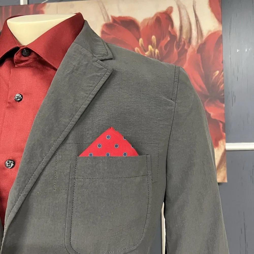 Jack Threads Jacket Sport Coat Mens 40R Gray‎ Nylon Working Cuffs Seersucker